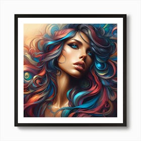 Colorful Hair Art Print