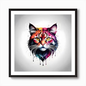 Colorful Cat 5 Art Print