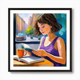 Bella and books Art Print