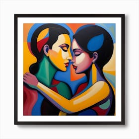 Love In The Air Abstract Women Art Print