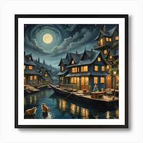 Night In The Town Art Print