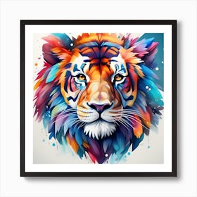 Colorful Tiger Head Art Print