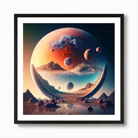 Planets In Space 2 Art Print