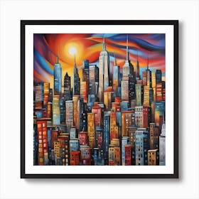 Abstract Skyline Art Print