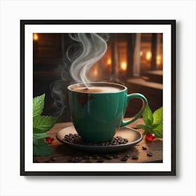 Coffee Cup With Steam Art Print