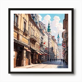 Street In Beautiful Vienna Art Print