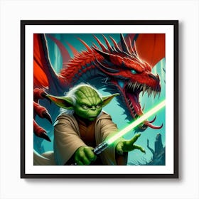 Yoda How To Train Your Dragon Star Wars Art Print Art Print