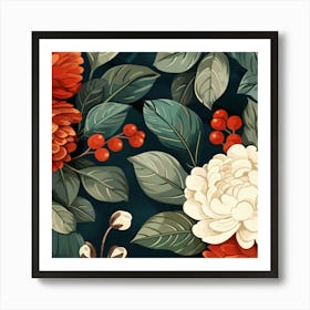 Floral Wallpaper 1 Art Print