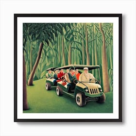 Golf Carts In The Jungle Art Print