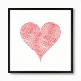 Scribble heart shape clipart, love illustration. Art Print