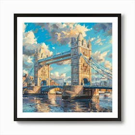 Tower Bridge Oil Painting UK Art Print