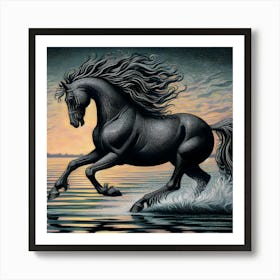 Black Horse 2 Art Print