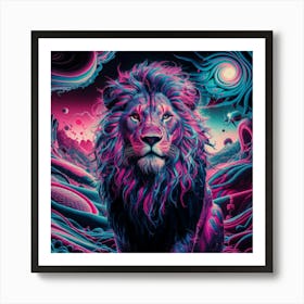 Psychedelic Lion Art Print