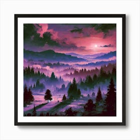 Purple Night Sky 4 Art Print