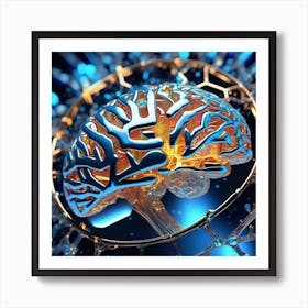 Brain - 3d Illustration 2 Art Print