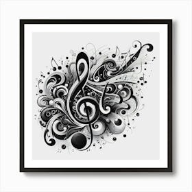 Black and White Abstract Art 394 Art Print