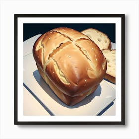 Bread On A Plate Art Print