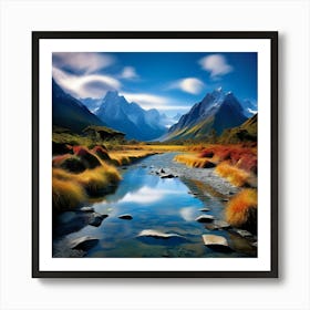 Landscape Fiordlands New Zealand Art Print