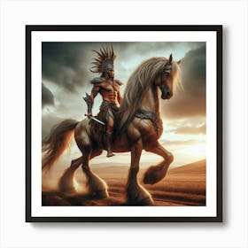 Warrior On Horseback Art Print