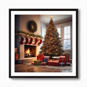 Christmas Tree In The Living Room 94 Art Print