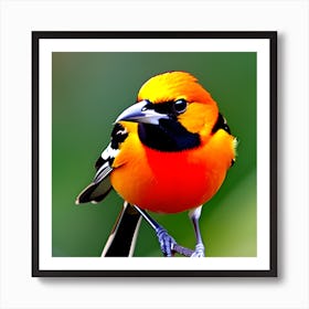 Orange And Black Bird Art Print