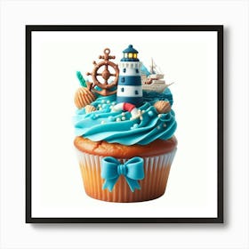 Cupcake With Lighthouse Art Print