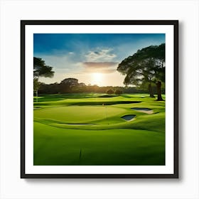 Golf Course At Sunset 8 Art Print