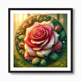 An Image Of A Natural Rose Flower, Showcasing Its Organic Beauty Art Print