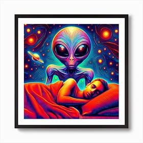 Aliens In Bed Art Print