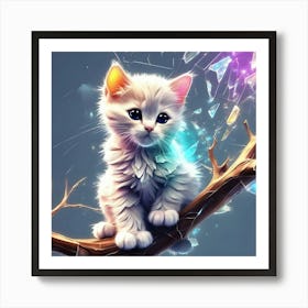 Cat On A Branch 1 Art Print