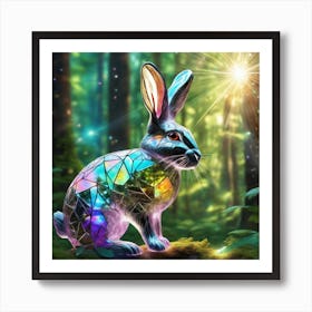 Bunny In Forest Broken Glass Effect No Background Stunning Something That Even Doesnt Exist My (2) Art Print