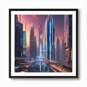 Futuristic City 98 Art Print