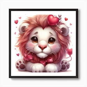 Valentine's Day, Lion 1 Art Print