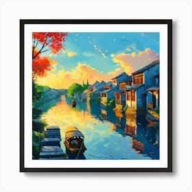 Chinese Village 0 Art Print