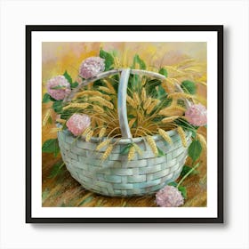 Basket Of Flowers 4 Art Print