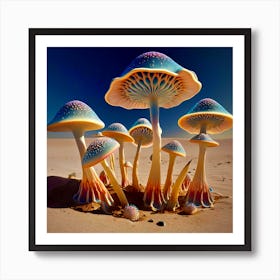 Fun Mushroom Group Art Print