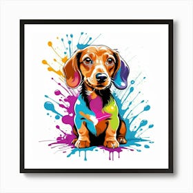 Graffiti dachshund 2 Art Print