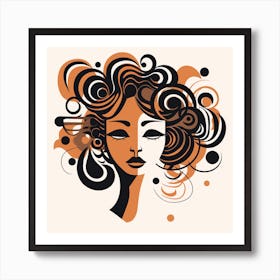 Woman With Curly Hair 2 Art Print