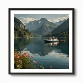 Boat In The Lake Art Print