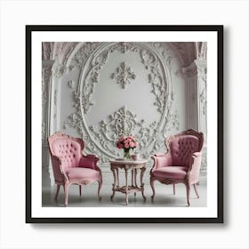 Rococò Pink Chairs In A Room Art Print