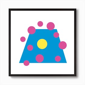 Blue, Pink and Yellow Geometric Art Print