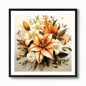 Whispering Petals Subtle Botanical Elegance Art Print