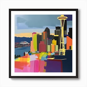 Abstract Travel Collection Seattle Washington 3 Art Print