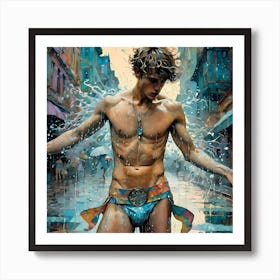 'Dancing In The Rain' Art Print