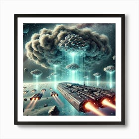 Nebula Drones Metallic Clouds Art Print