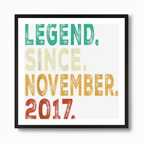 5 Years Old Legend Since November 2017 Gifts 5th Birthday 1 Art Print