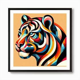 Abstract modernist Tiger 2 Art Print