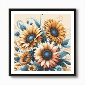 Sunflowers In A Vase Art Print