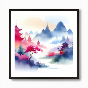 Chinese Landscape Painting 16 Art Print