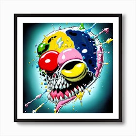 Clown Skull Art Print